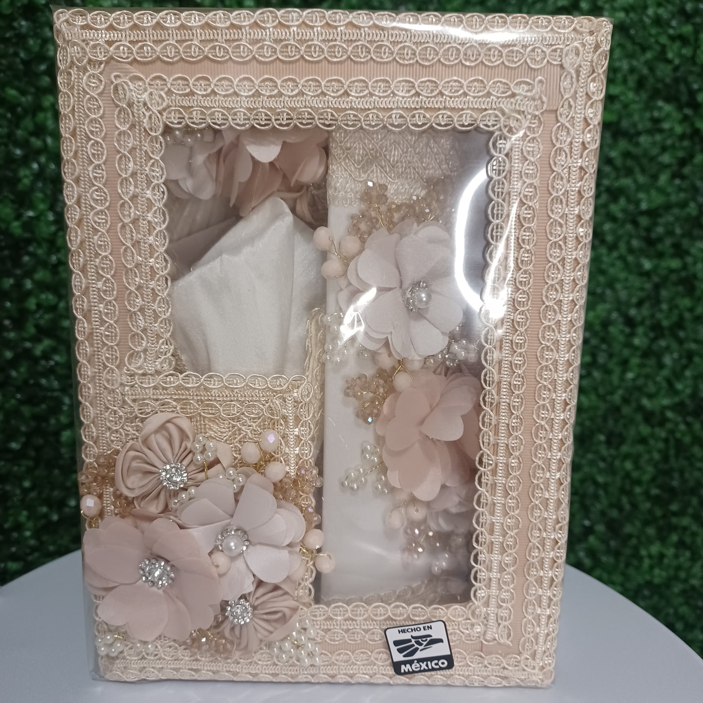 Baptism Candle Set with Luxury Wooden Box