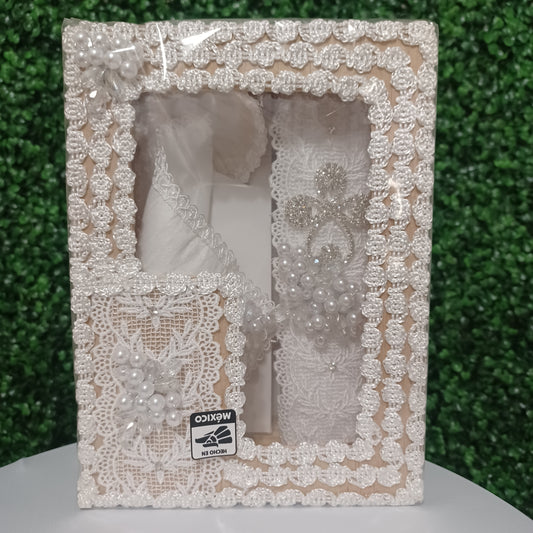 Baptism Candle Set with Luxury Wooden Box
