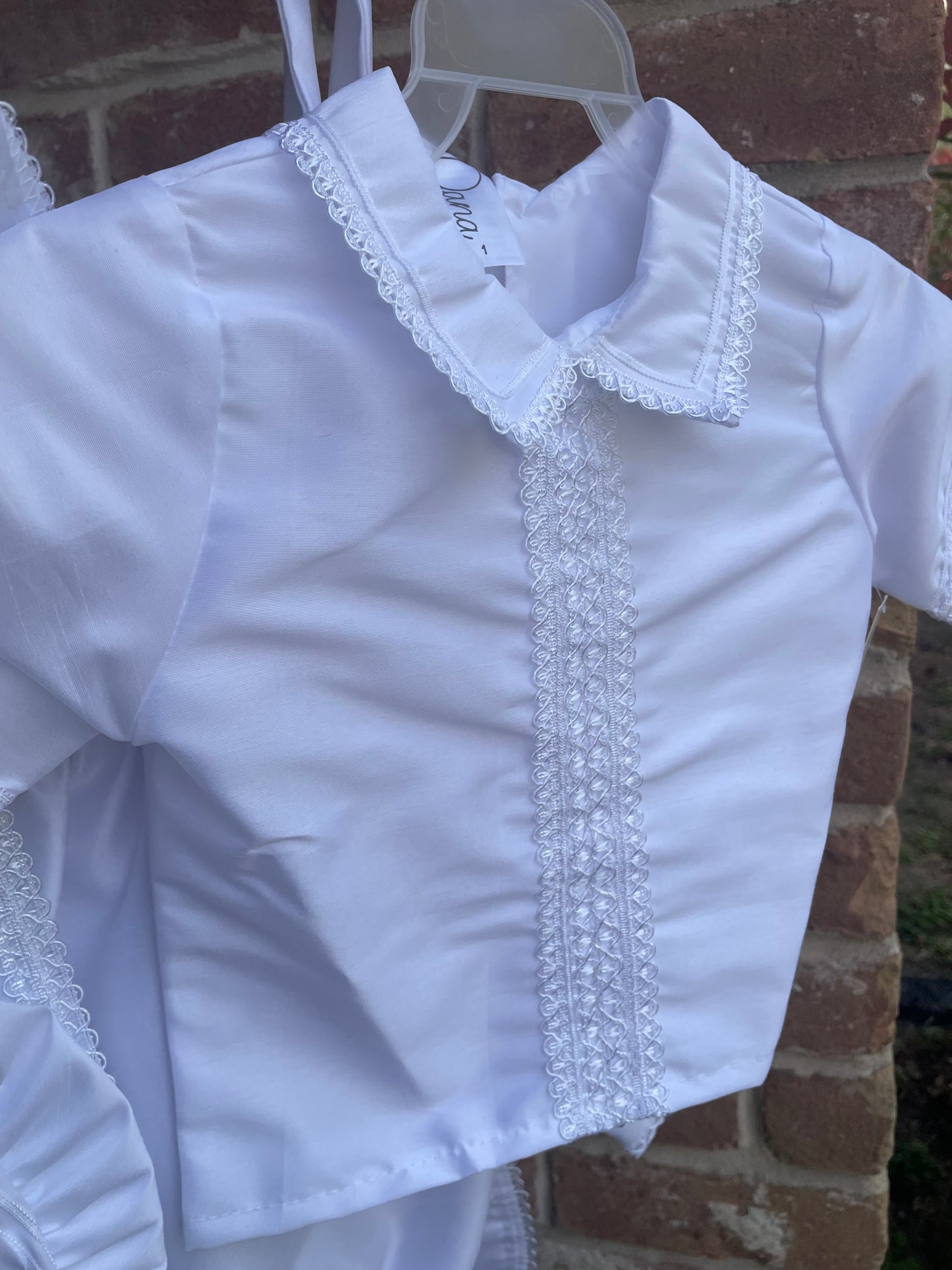 Boy Baptism Romper